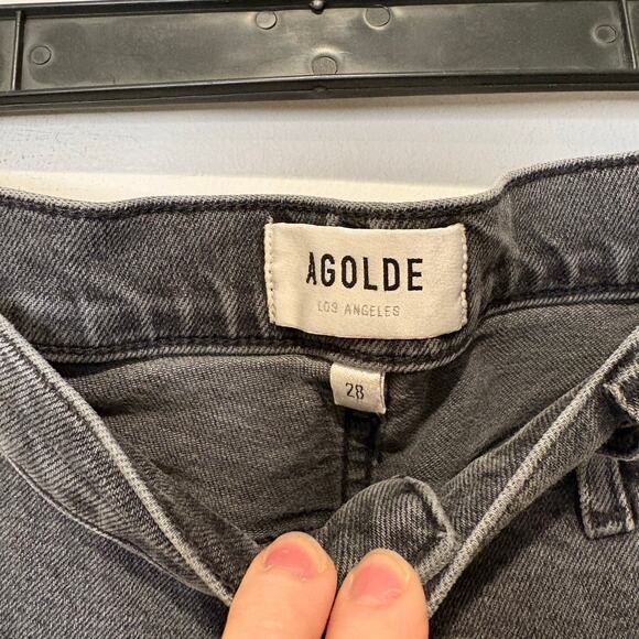 AGOLDE Toni Jeans Women's Gray Denim‎ Sz 28 Skinny Raw Hem Grunge Punk Stretch - Picture 2 of 7